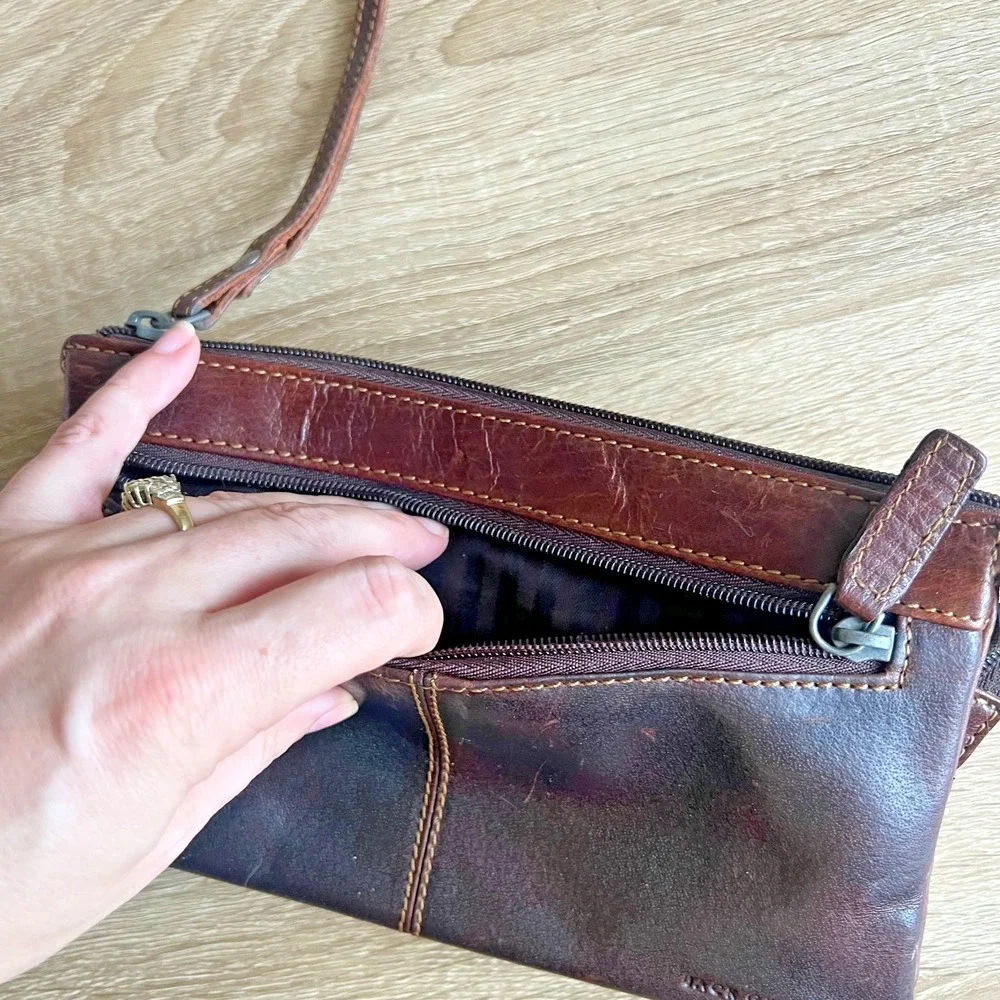 Jack Georges Leather Wallet/Credit Card Zippered Pouch Quiet Luxury Classic